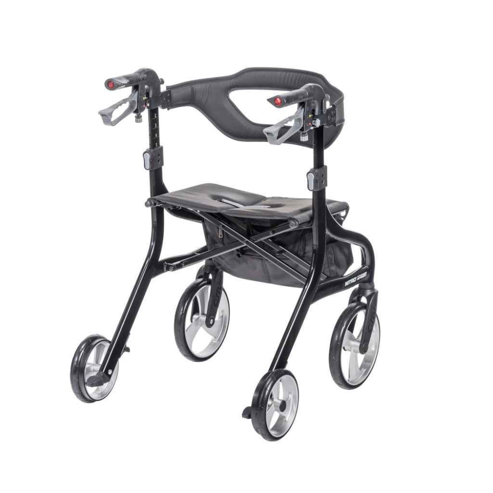 Drive Medical Nitro Sprint Rollator Height Adjustment – Easy Adjustable Handles – Care Made
